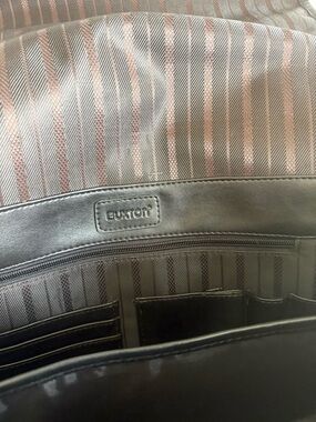 Buxton Black Soft Leather Men’s Organizer Briefcase in pristine condition.